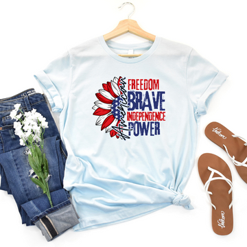 American Freedom. Brave. Independence. Power. Tee