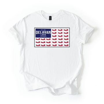 Delavan Lake USA Flag Tee 🇺🇸