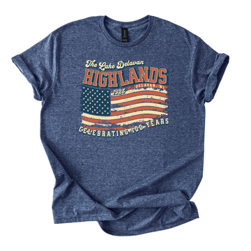 Retro Highlands American Flag Tee