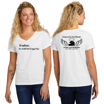 Ladies V-Neck - Angel Wings
