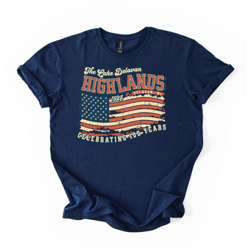 Retro Highlands American Flag Tee