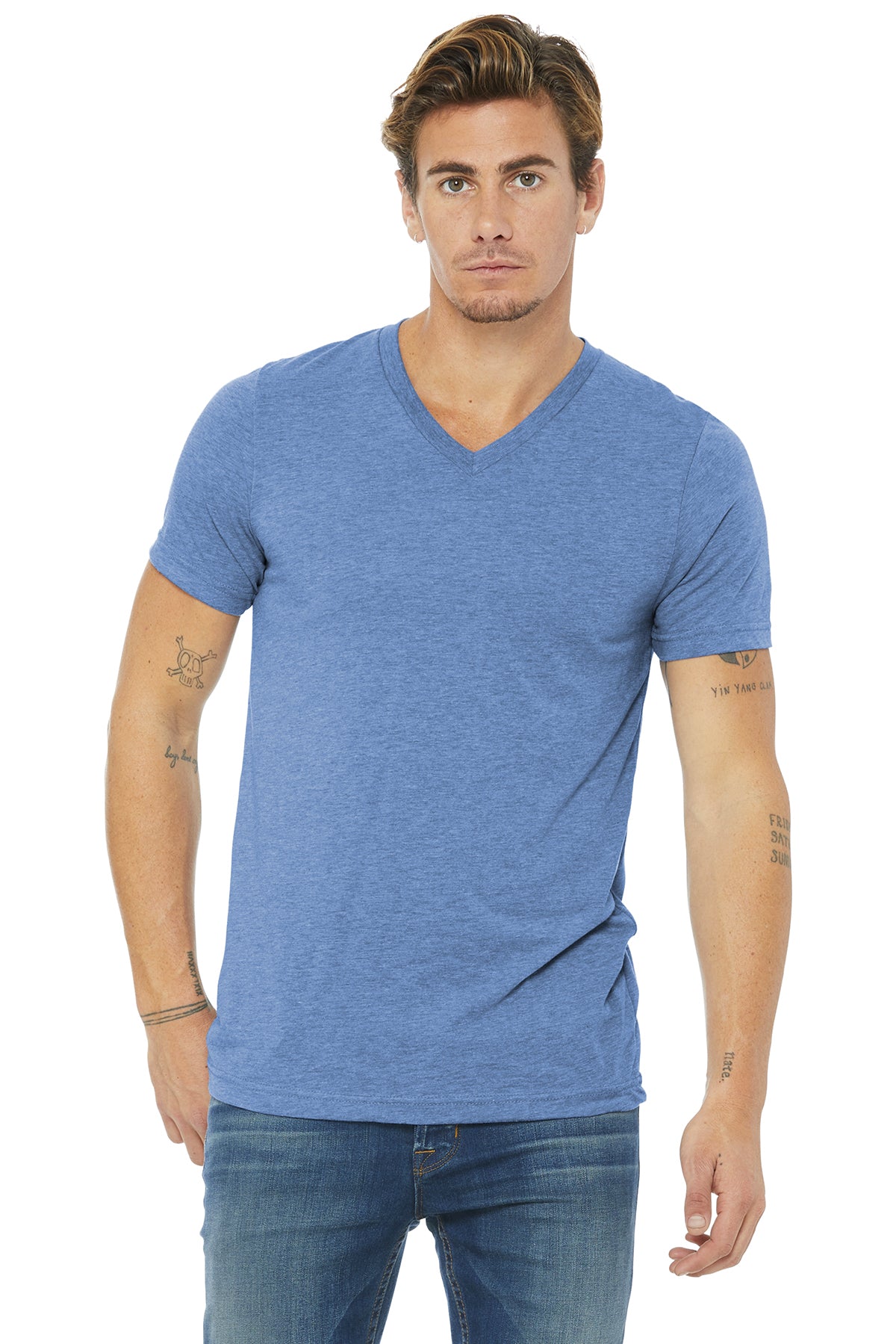 BELLA+CANVAS Unisex Triblend Short Sleeve V-Neck Te. BC3415