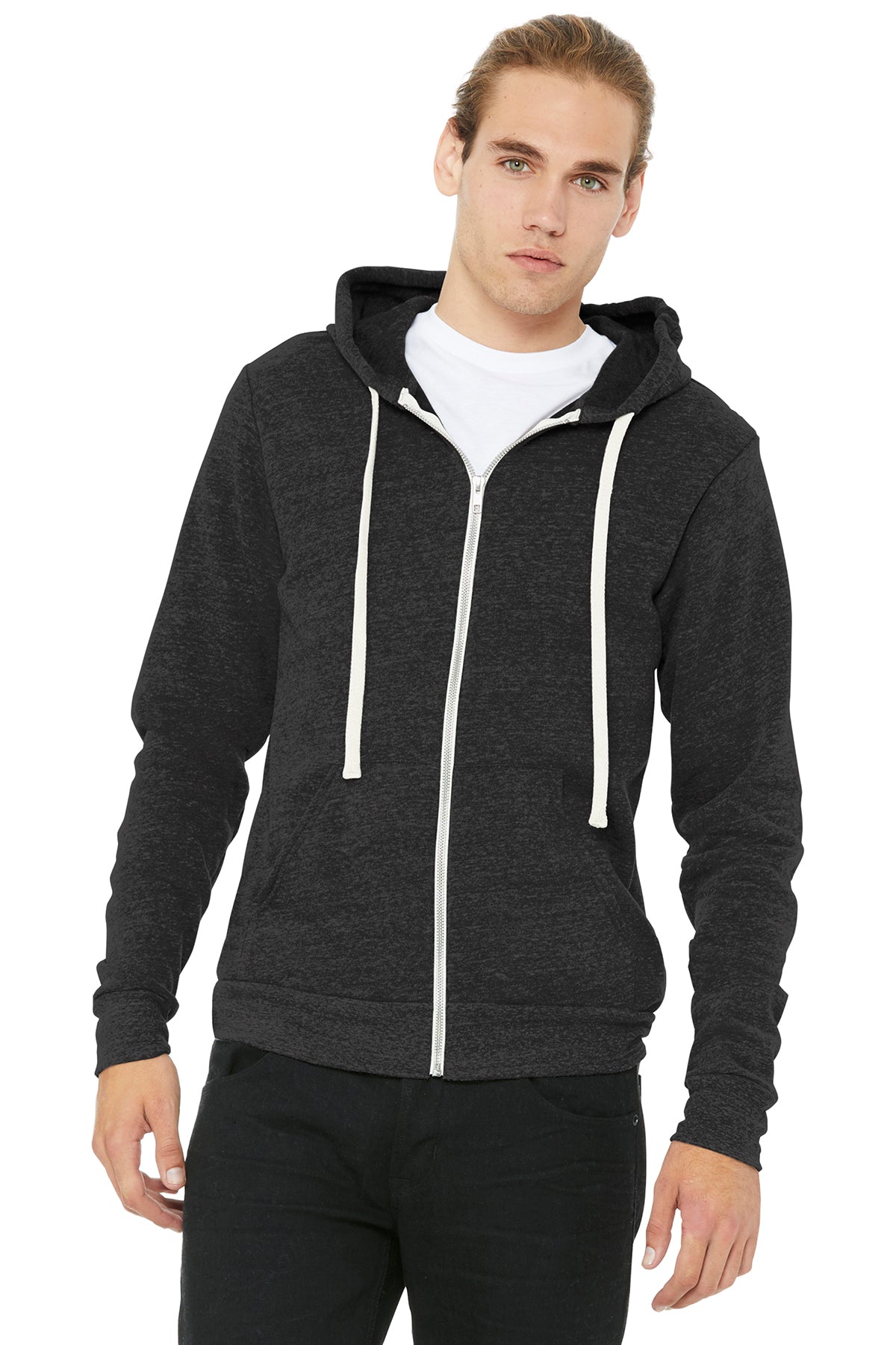 BELLA+CANVAS Unisex Triblend Sponge Fleece Full-Zip Hoodie. BC3909