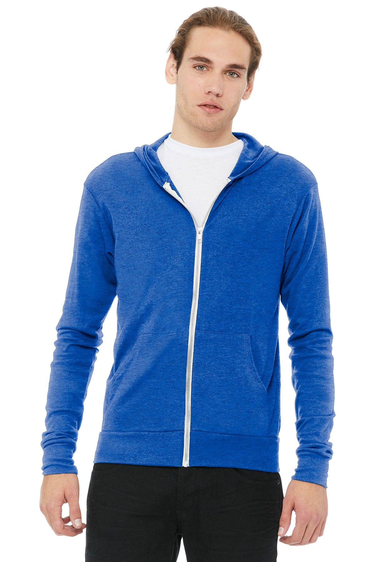 BELLA+CANVAS Unisex Triblend Full-Zip Lightweight Hoodie. BC3939