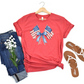 American Flags & Bow Tee 🎀🇺🇸