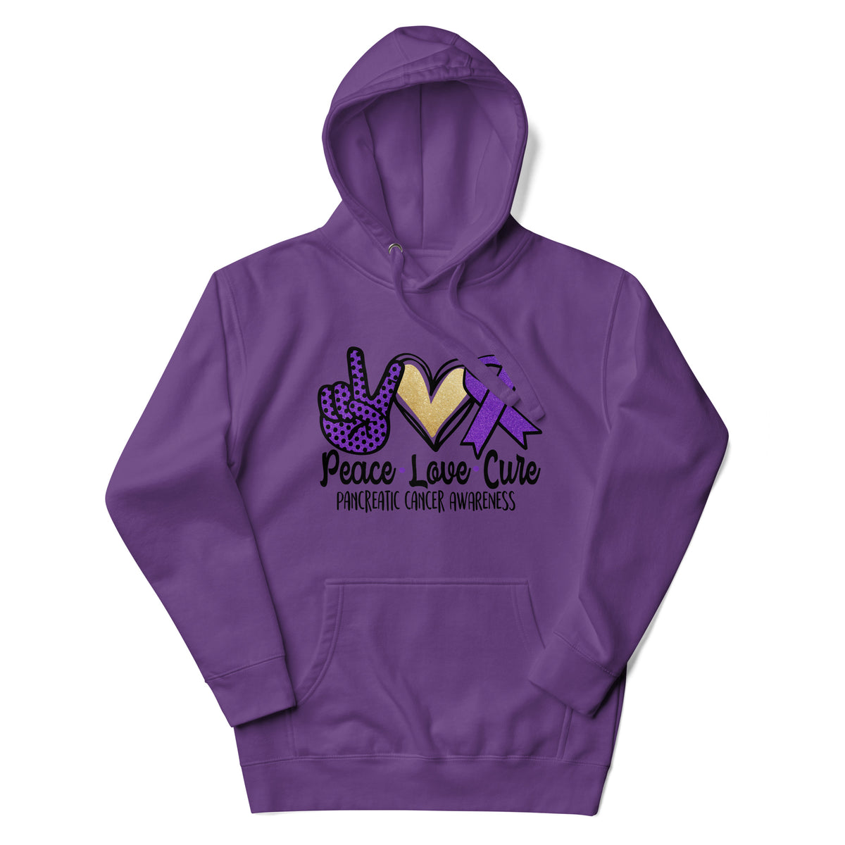 Peace Love Cure Pancreatic Cancer Unisex Hoodie