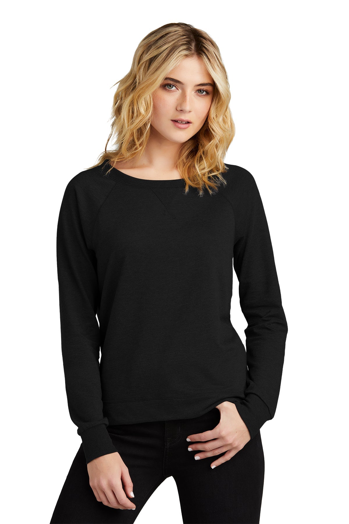 District® Women’s Featherweight French Terry™ Long Sleeve Crewneck DT672