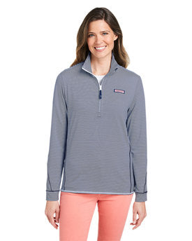 Vineyard Vines Ladies' Microstripe Sankaty Half-Zip Pullover-K002521